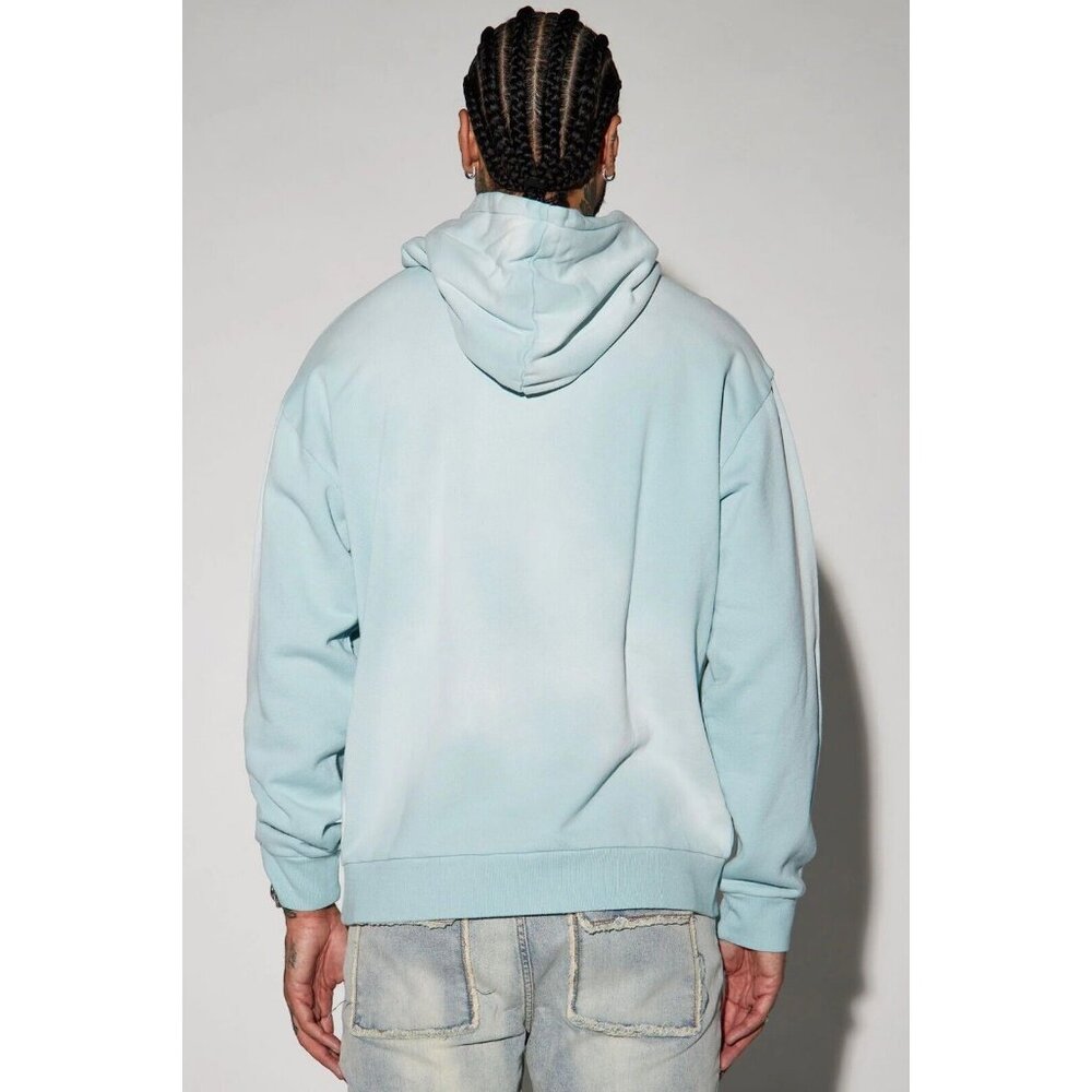 New York Flower District Hoodie Sweater Blue Men's - Picture 4 of 8